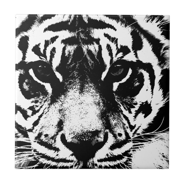 Black & White Tiger Tile (Front)