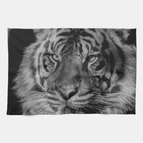 Black  White Tiger Towel