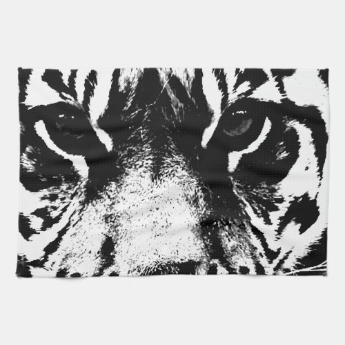 Black  White Tiger Towel