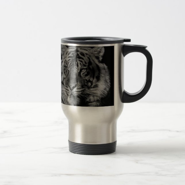 Black & White Tiger Travel Mug (Right)
