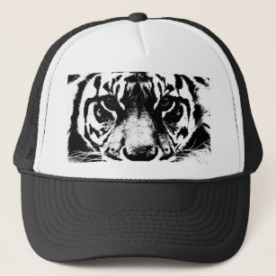 Black & White Tiger Trucker Hat