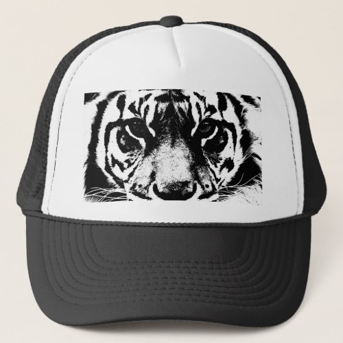 Black  White Tiger Trucker Hat