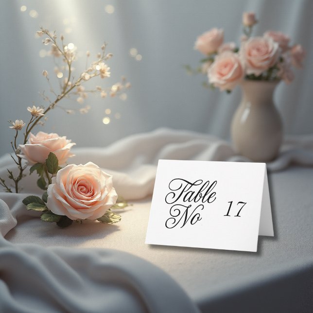 black & white timeless script table number (Creator Uploaded)