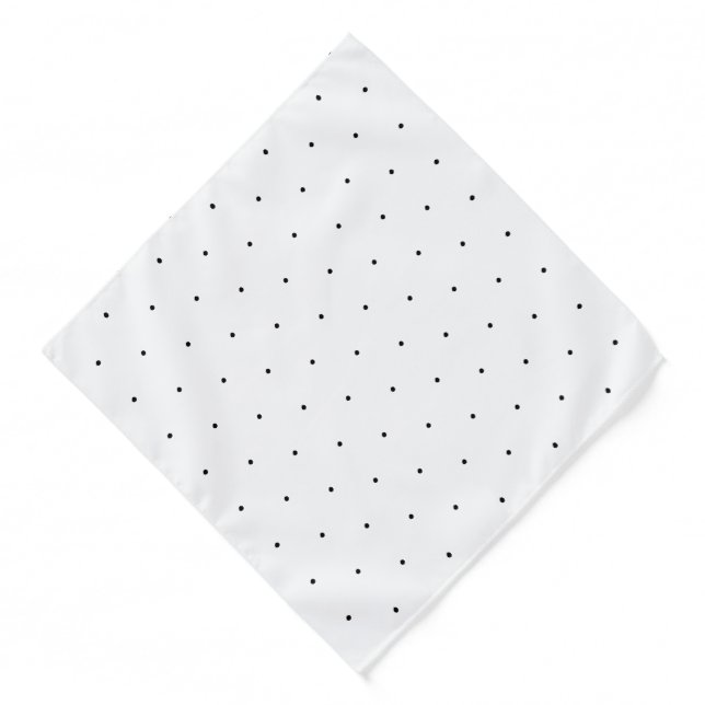 Black white tiny polka dots pattern bandana (Front)