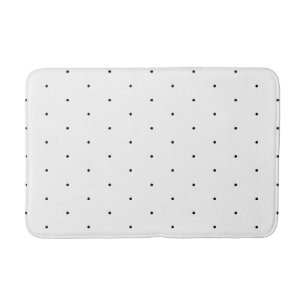Black white tiny polka dots pattern bath mat