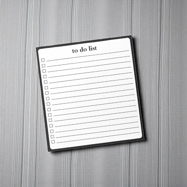 Black White To Do List Minimalist Teacher Notepad (Black White To Do List Minimalist Teacher Notepad)
