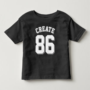 Black & White Toddler   Sports Jersey T-shirt