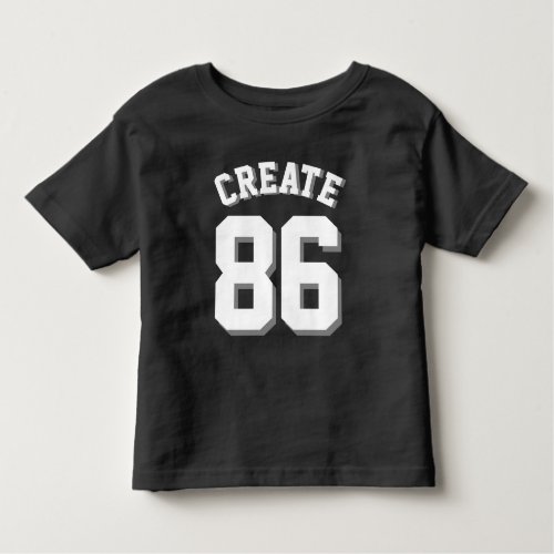 Black  White Toddler  Sports Jersey Toddler T_shirt