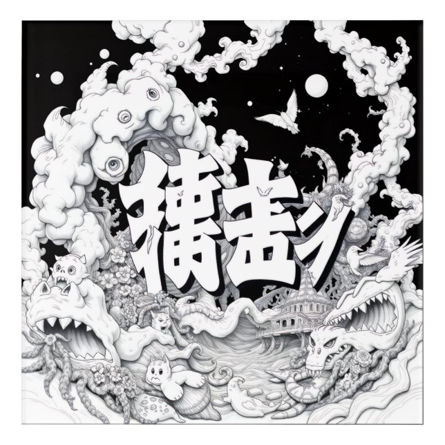 Black & White Tokyo Acrylic Print (Front)