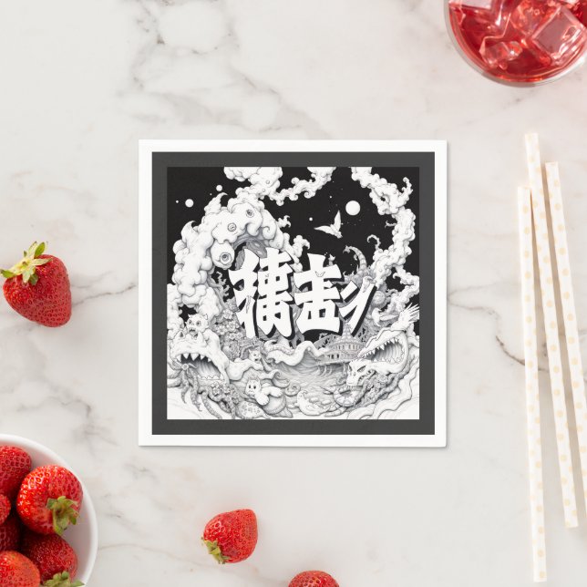 Black & White Tokyo Napkins (Insitu)