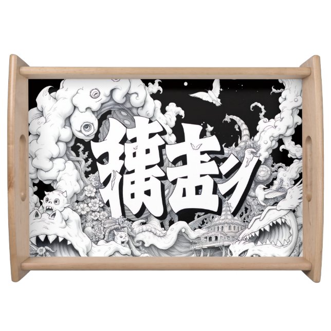 Black & White Tokyo Serving Tray (Front)