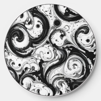 Black & white-toned swirly wireless charger