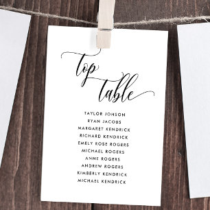Black & White, Top Table Seating Plan Card