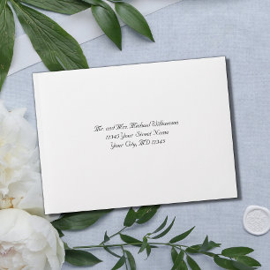 Black White Traditional Formal Wedding RSVP Envelo Envelope