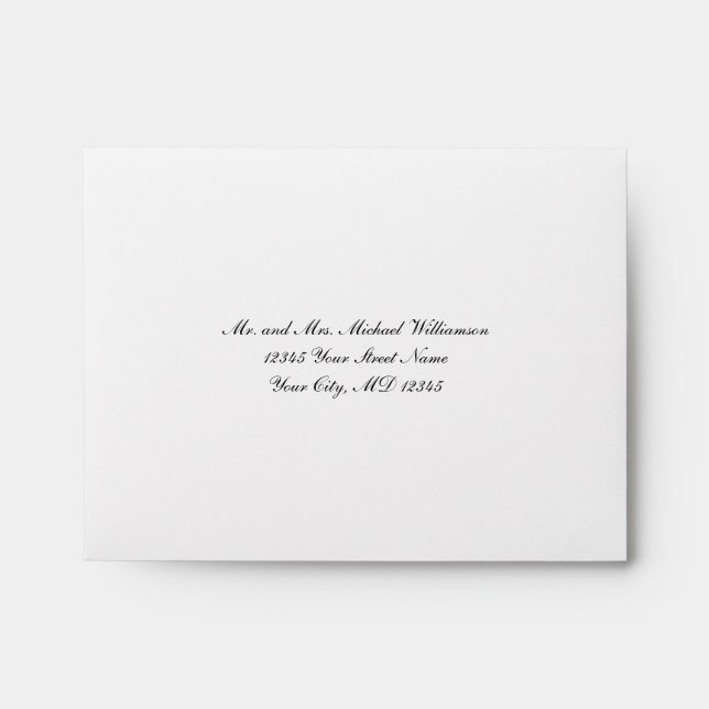 Black White Traditional Formal Wedding RSVP Envelo Envelope (Front)