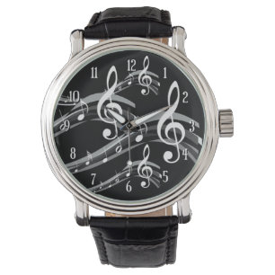 Black & White Treble Clef Watch