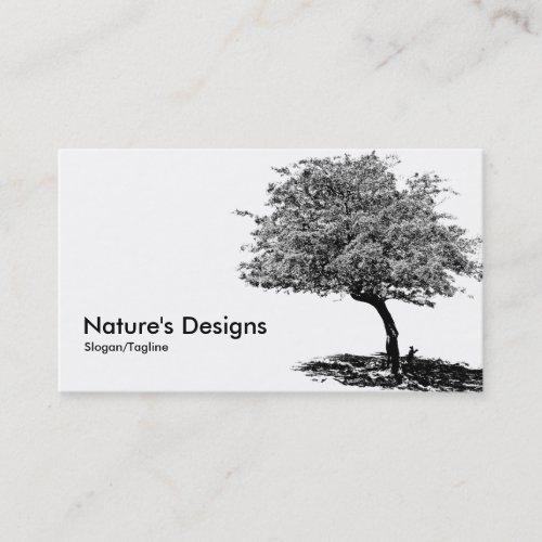 Black &amp; White Tree Business Cards