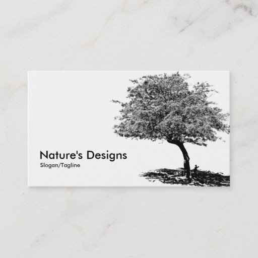 Customizable Black &amp; White Tree Business Cards