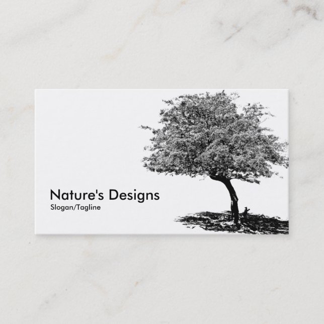Black & White Tree Business Card (Front)