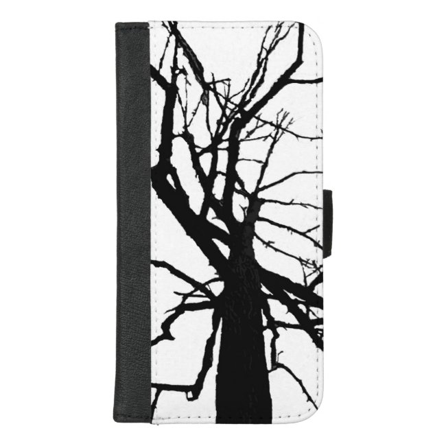 Black White Tree iPhone 8/7 Plus Wallet Case