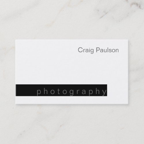 Black  White Trend Photography Business Card