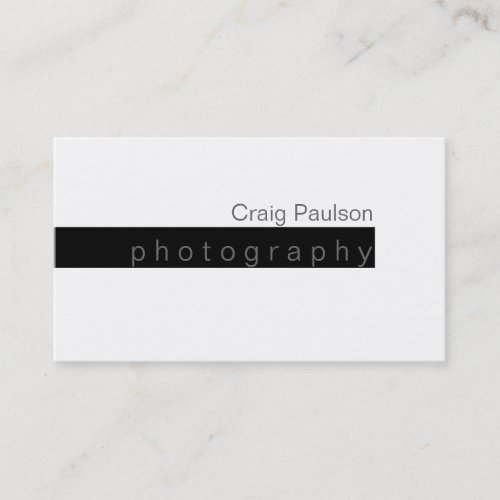 Black  White Trend Plain Business Card