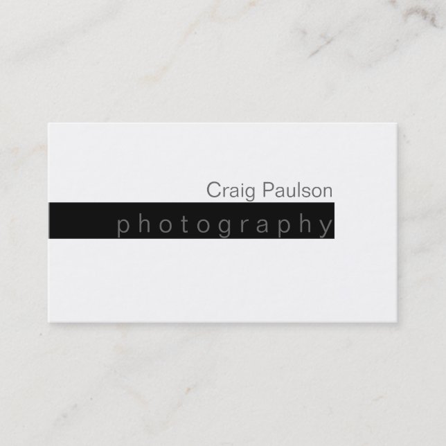 Black & White Trend Plain Business Card (Front)