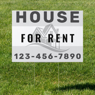 Black White Trendy Apartment Condo For Rent Yard Sign