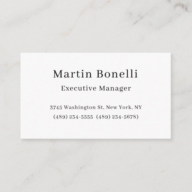 Black & White Trendy Minimal Plain Simple Enclosure Card (Front)