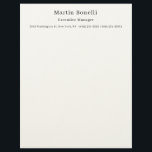 Black & White Trendy Minimal Plain Simple Letterhead<br><div class="desc">Modern Professional Simple Design.</div>