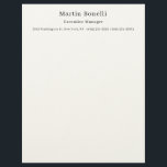 Black & White Trendy Minimal Plain Simple Letterhead<br><div class="desc">Modern Professional Simple Design.</div>