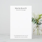 Black & White Trendy Minimal Plain Simple Paper (Standing Front)
