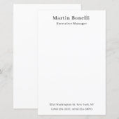 Black & White Trendy Minimal Plain Simple Paper (Front/Back)