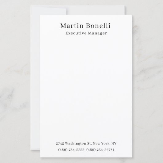 Black & White Trendy Minimal Plain Simple Paper (Front)