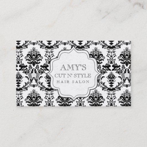 Customizable Black White Trendy Modern Hair Stylist Salon Cards Business Card