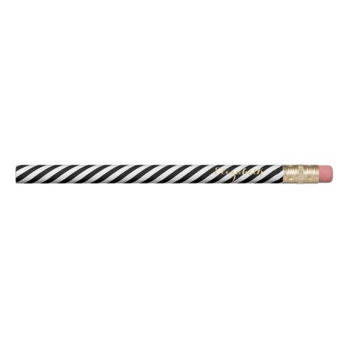 Black White Trendy Modern Office School Supplies Pencil
