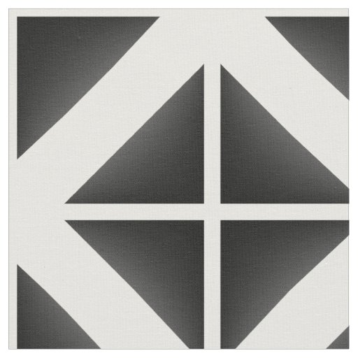Black White Trendy Triangles Pattern Fabric