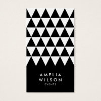 Black White Triangle Modern Geometric Business Card