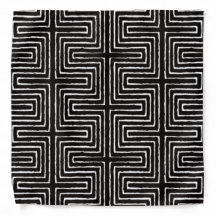 Black White Tribal African Mud Cloth head wrap