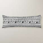 Black White Tribal African Pattern Body Pillow<br><div class="desc">This beautiful tribal African safari wild animals aesthetic design is perfect for unique summer occasions,  or stylish tropical home decor. A modern hand-drawn Aztec wild animals geometric shapes in black and white colors artistic artwork.</div>