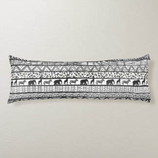 Black White Tribal African Pattern Body Pillow