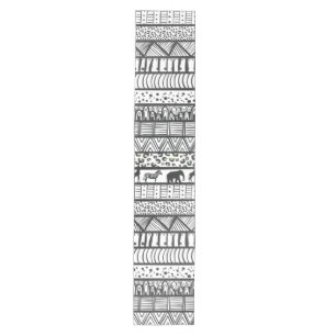 Black White Tribal African Pattern Medium Table Runner
