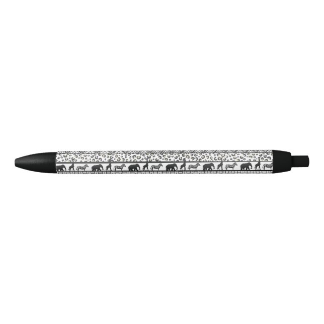 Black White Tribal African Pattern Pen (Front)