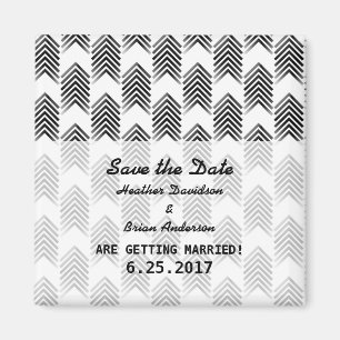 Black White Tribal Arrows Save the Date Magnet