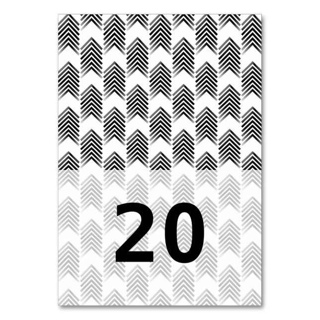 Black White Tribal Arrows Table Card (Front)