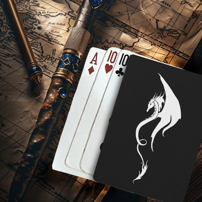 Black White Tribal Dragon Poker Cards (Creator Uploaded)