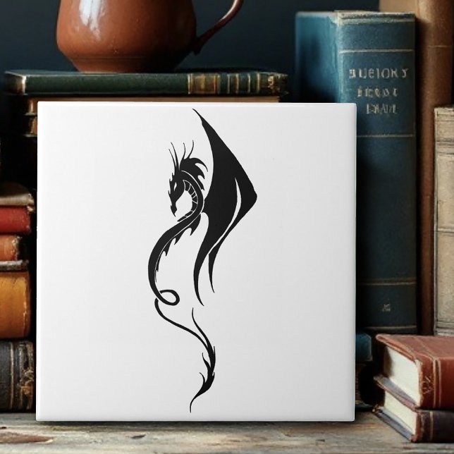 Black White Tribal Dragon Tile (Creator Uploaded)