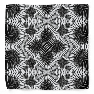 Black+White Tribal Weave Pattern V1 Bandana