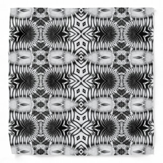 Black+White Tribal Weave Pattern V2 Bandana