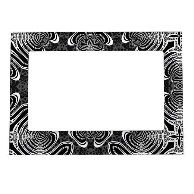 Black+White Tribalistic Pattern #3 Magnetic Frame (Front)